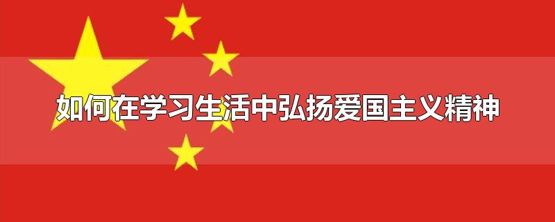 如何在学习生活中弘扬爱国主义精神