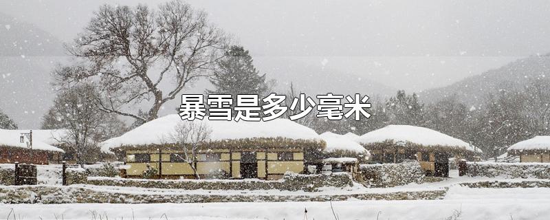 暴雪是多少毫米