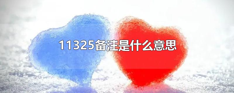 11325备注是什么意思