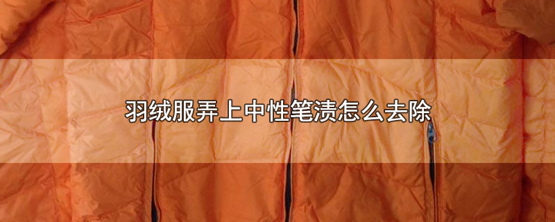 羽绒服弄上中性笔渍怎么去除