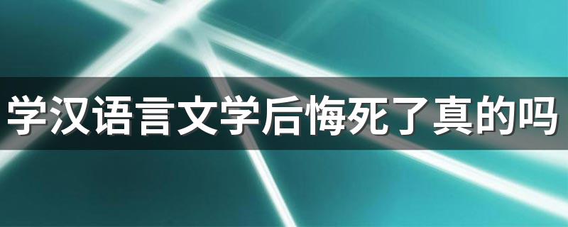 学汉语言文学后悔死了真的吗 前景不好吗