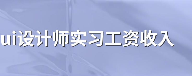 ui设计师实习工资收入 一个月能挣多少钱