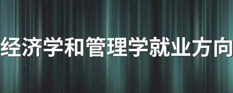 经济学和管理学就业方向 能找什么工作