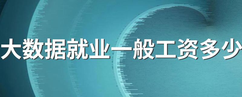 大数据就业一般工资多少 待遇怎么样