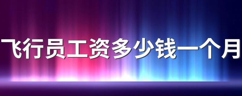 飞行员工资多少钱一个月 月收入多少