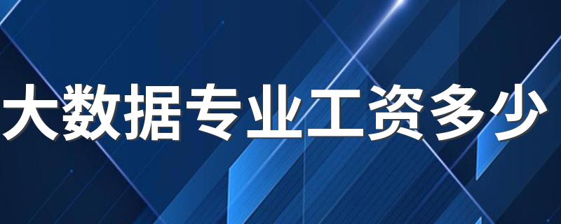 大数据专业工资多少 就业前景怎么样