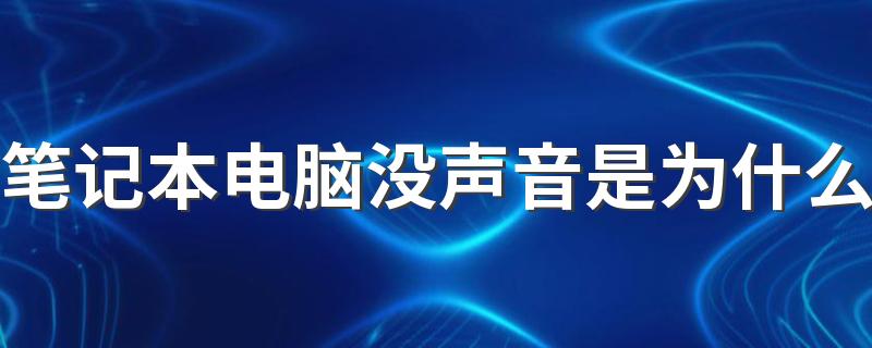 笔记本电脑没声音是为什么 怎么处理笔记本没声音