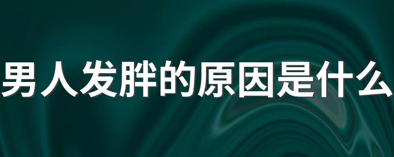 男人发胖的原因是什么 男人发胖背后的健康隐患是什么