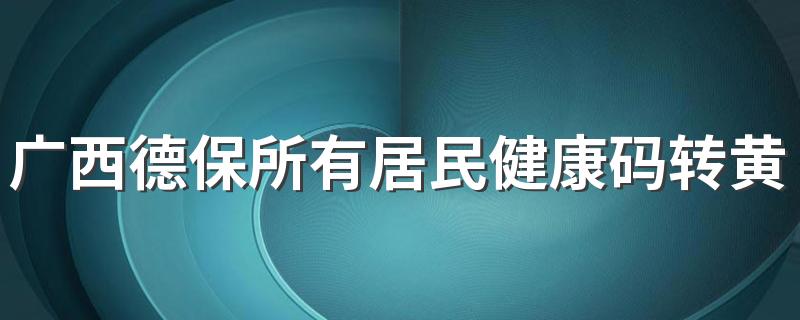 广西德保所有居民健康码转黄怎么转绿