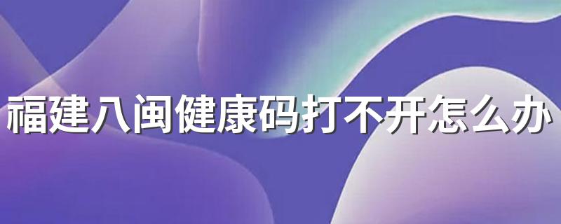 福建八闽健康码打不开怎么办