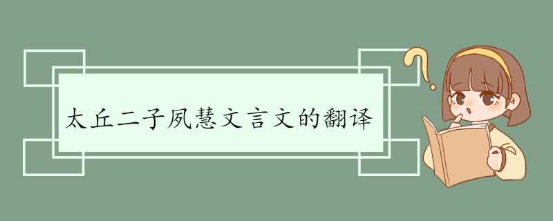 太丘二子夙慧文言文的翻译