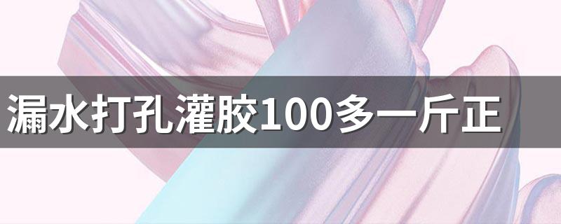 漏水打孔灌胶100多一斤正常吗 注胶补漏的方法可行吗