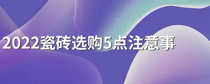 2022瓷砖选购5点注意事项 快收藏不入坑