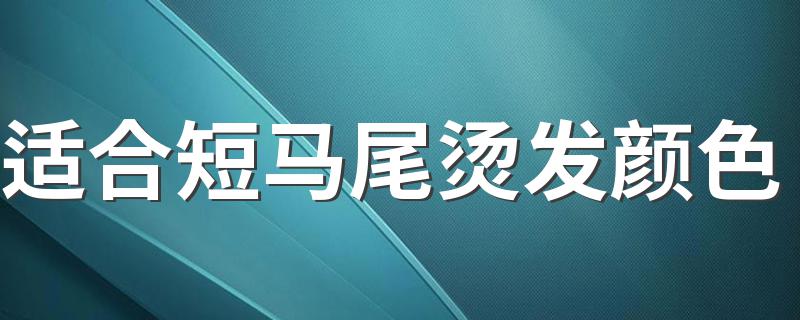 适合短马尾烫发颜色 短马尾烫发颜色