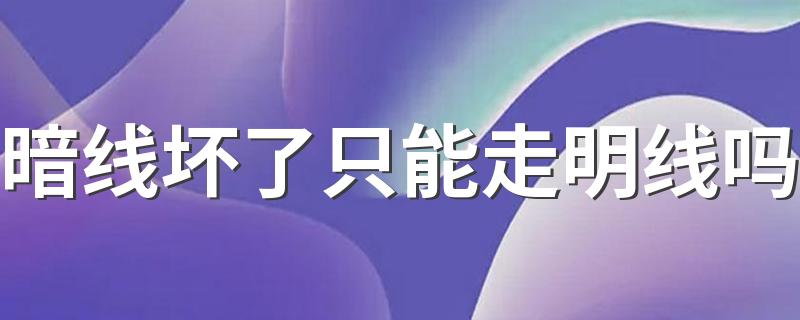 暗线坏了只能走明线吗 家里重新走线一般多少钱