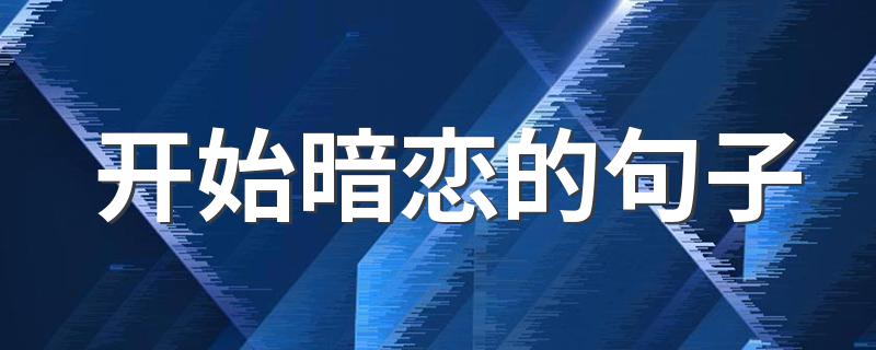 开始暗恋的句子 那段日子最懵懂