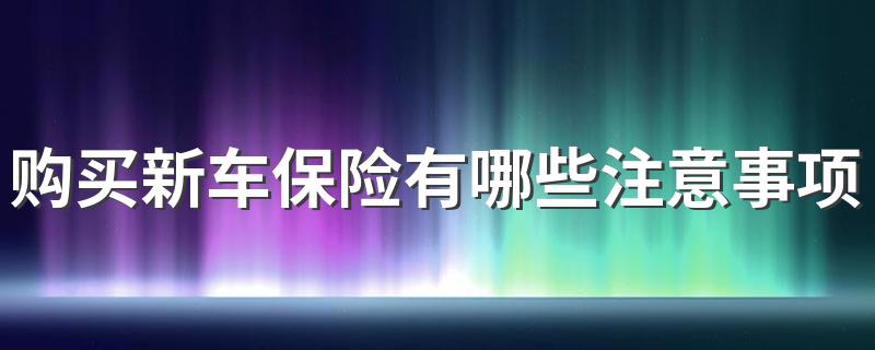 购买新车保险有哪些注意事项 一起来看看