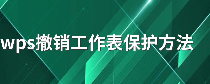 wps撤销工作表保护方法 wps撤销工作表保护的方法