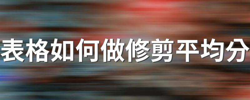 表格如何做修剪平均分 表格如何做修剪平均分教程