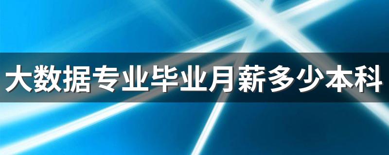 大数据专业毕业月薪多少本科 工资高不高