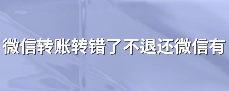 微信转账转错了不退还微信有什么影响 看这几点