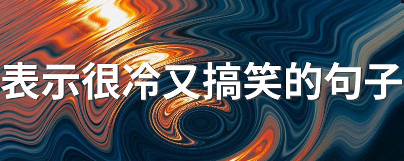 表示很冷又搞笑的句子 表示很冷又搞笑的句子列述