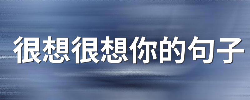 很想很想你的句子 很想很想你的说说句子