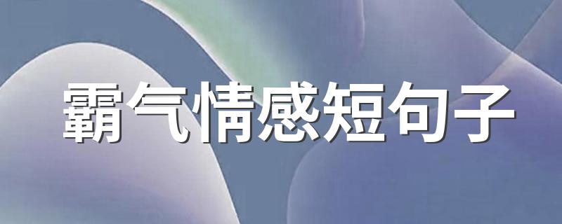 霸气情感短句子 有什么霸气情感的句子