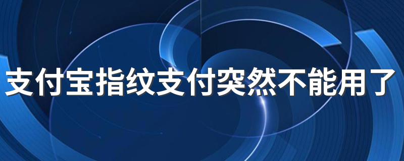 支付宝指纹支付突然不能用了 怎么办