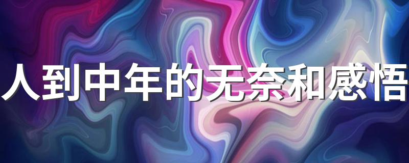 人到中年的无奈和感悟 人到中年的心情说说