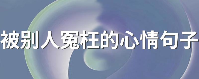 被别人冤枉的心情句子 关于被别人冤枉的心情句子有哪些呢