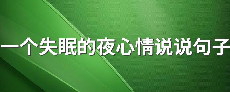 一个失眠的夜心情说说句子 关于一个失眠的夜心情说说