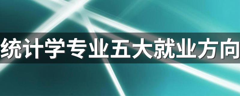 统计学专业五大就业方向 统计学毕业找什么工作好