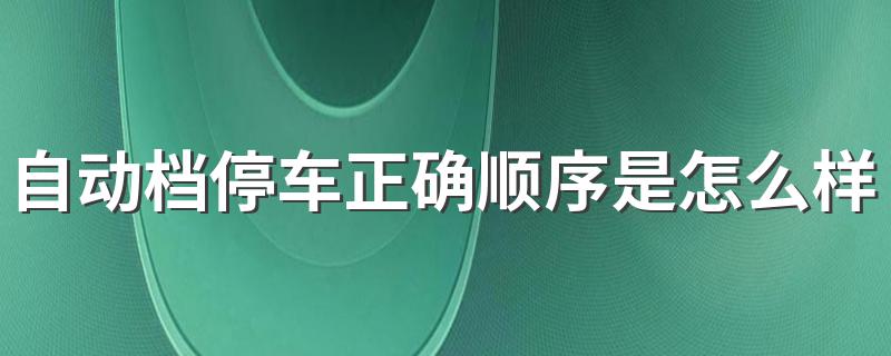 自动档停车正确顺序是怎么样 自动档停车正确顺序介绍