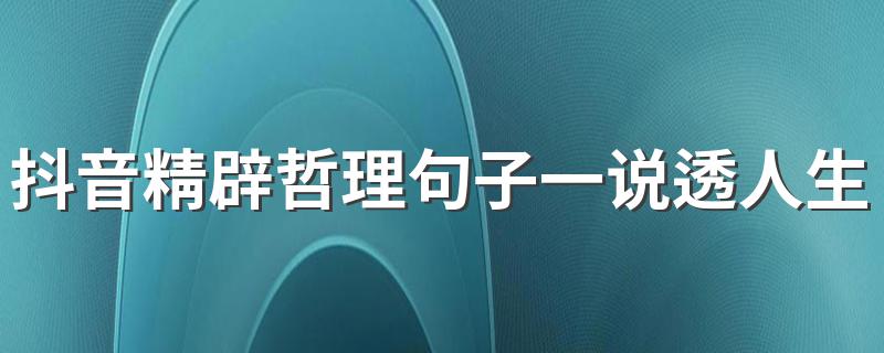 抖音精辟哲理句子一说透人生 抖音很火的短句励志