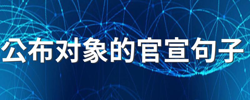 公布对象的官宣句子 公布情侣关系就要这样轰轰烈烈