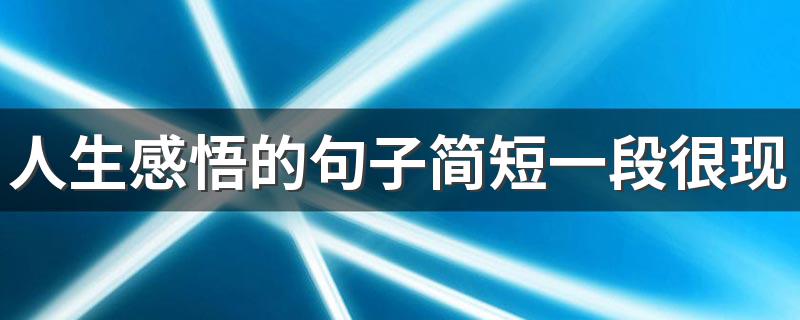 人生感悟的句子简短一段很现实的话 人生感悟的句子有什么