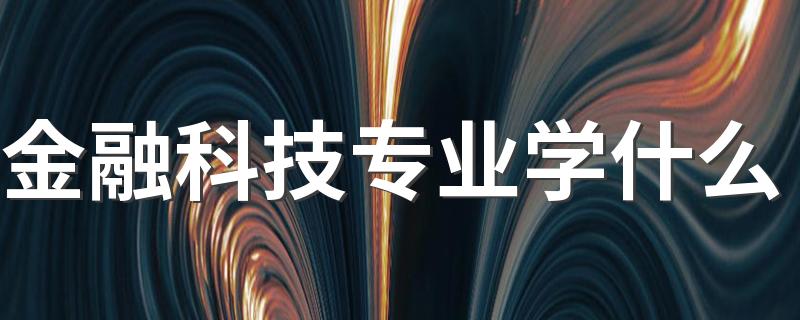 金融科技专业学什么 都有什么课程