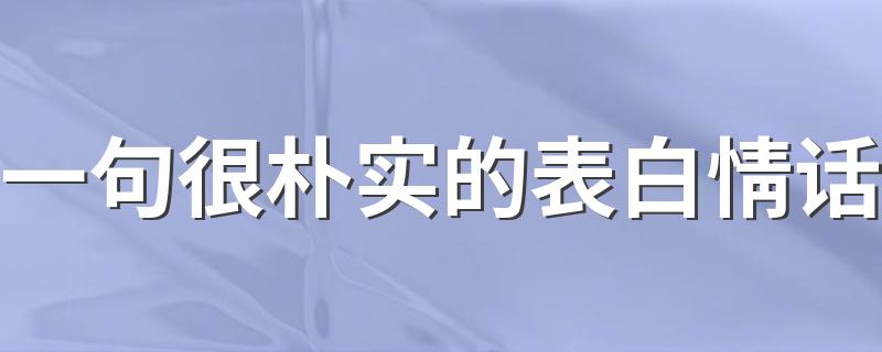 一句很朴实的表白情话 最朴实走心的表白