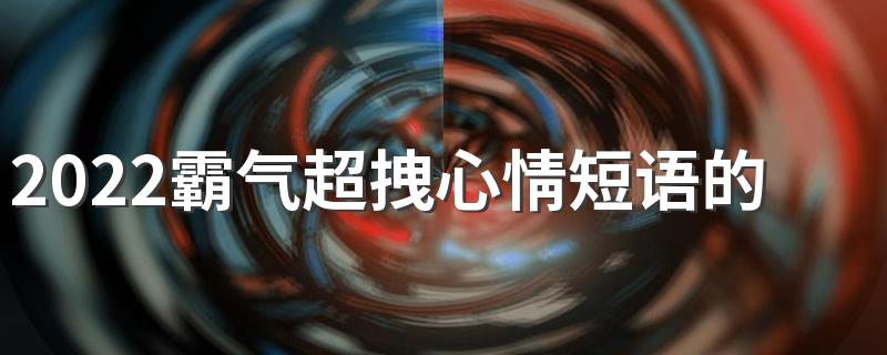 2022霸气超拽心情短语的说说 霸气超拽社会说说心情短语