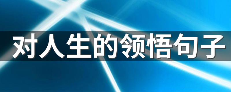 对人生的领悟句子 有什么领悟人生的说说