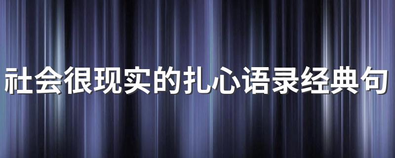 社会很现实的扎心语录经典句子 现实的社会句子扎心语录