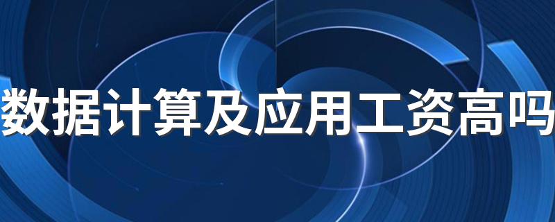 数据计算及应用工资高吗 发展前景好不好