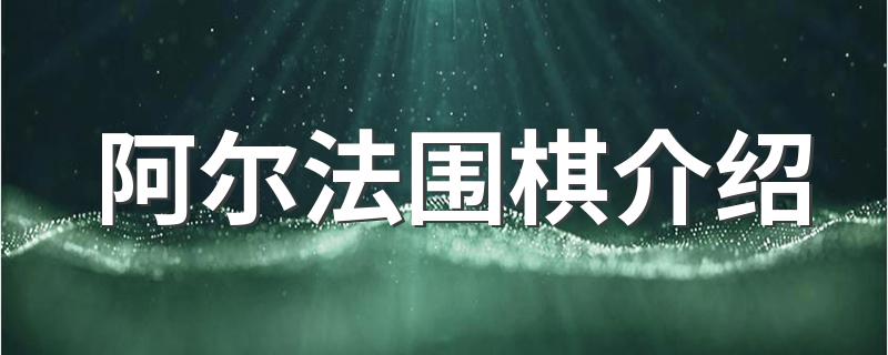 阿尔法围棋介绍 阿尔法围棋简介