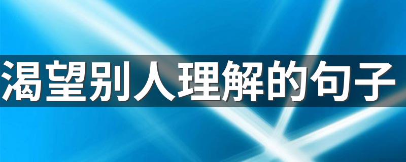 渴望别人理解的句子 表达渴望别人理解的句子