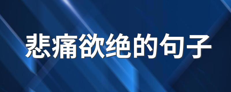 悲痛欲绝的句子 形容悲痛欲绝的伤感句子