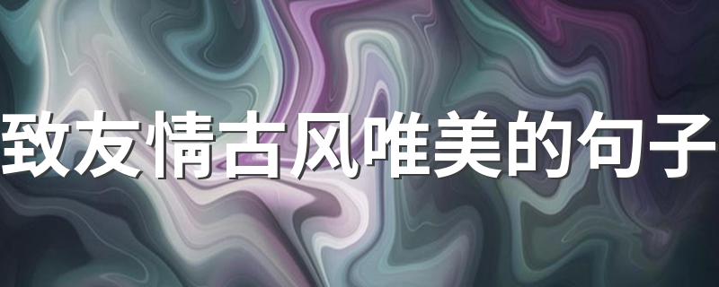 致友情古风唯美的句子 有哪些表达友情的句子