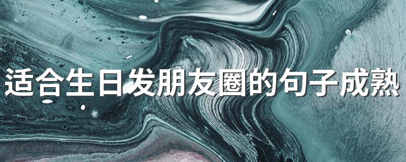 适合生日发朋友圈的句子成熟 生日句子盘点