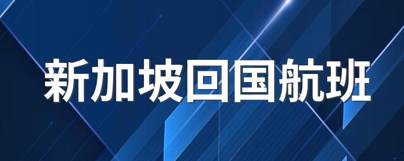 新加坡回国航班 新加坡回国机票多少钱