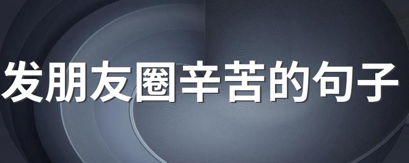 发朋友圈辛苦的句子 发朋友圈辛苦的句子有什么